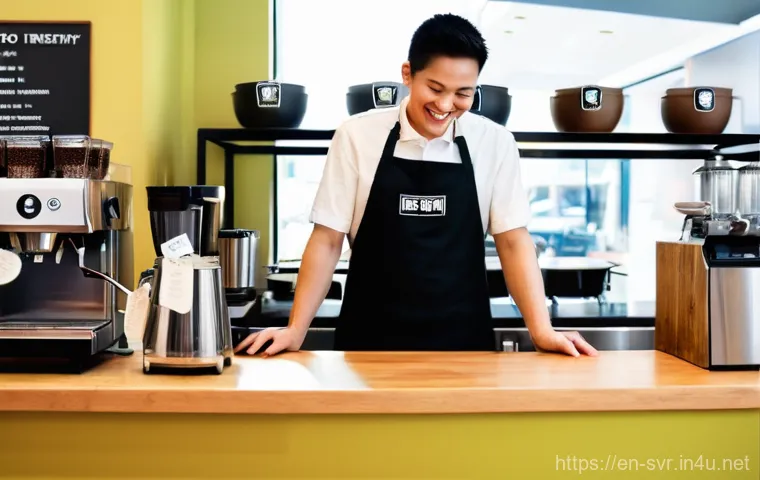 웹 서버에서 캐싱 기술 활용 - The Instant Brew Cafe**

*   **Prompt:** A bustling, modern coffee shop during peak hours, yet every...